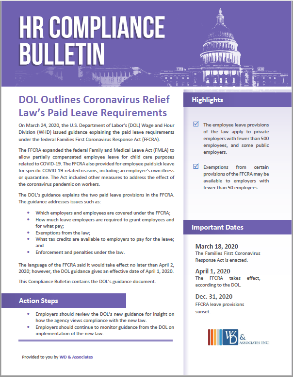 DOL Coronavirus Paid Leave