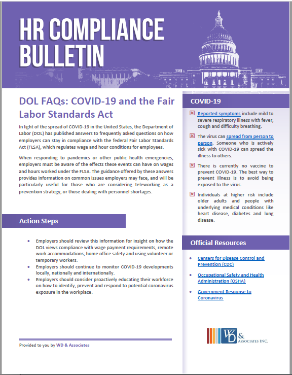 DOL FAQ Coronavirus