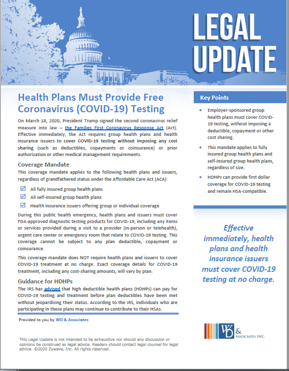 Healthplans covering coronavirus