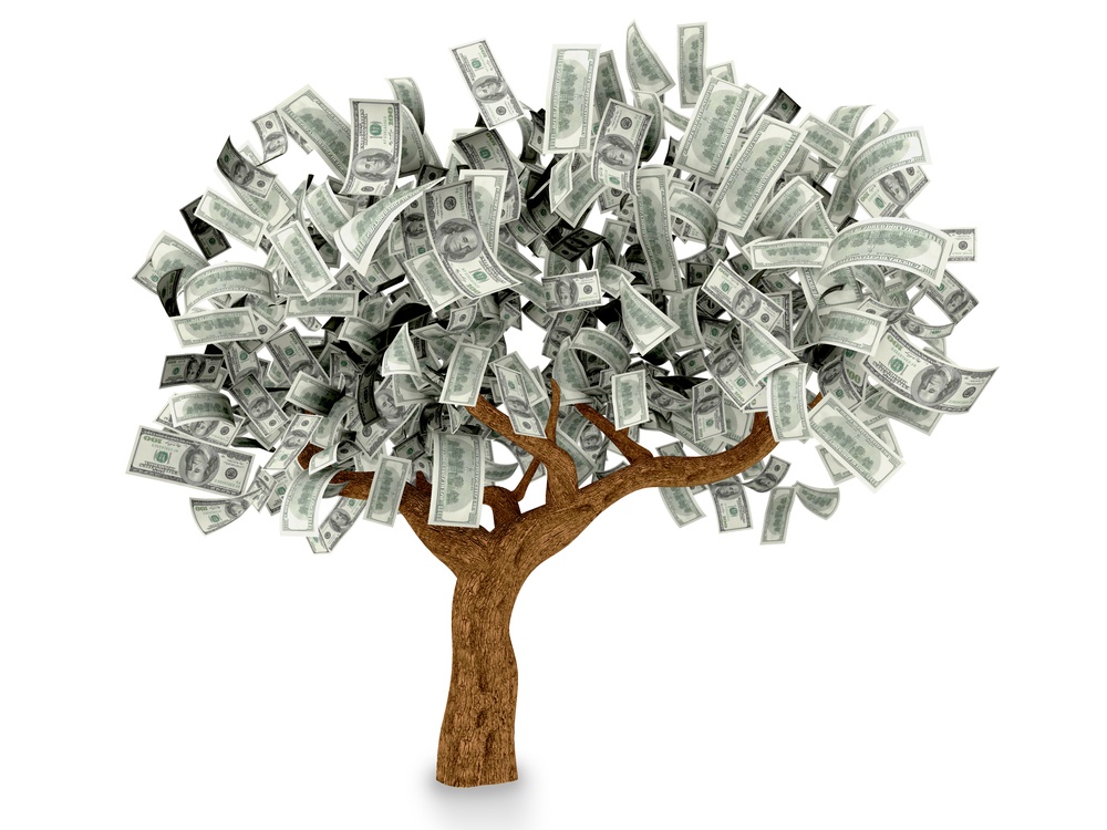 3D dollar tree with hundred dollar bills Isolated over white.jpeg